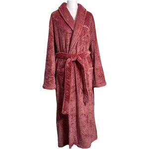 Company Store XXL Plush Robe Spiced Coral Monogram Merry Pockets Spa Style NWOT